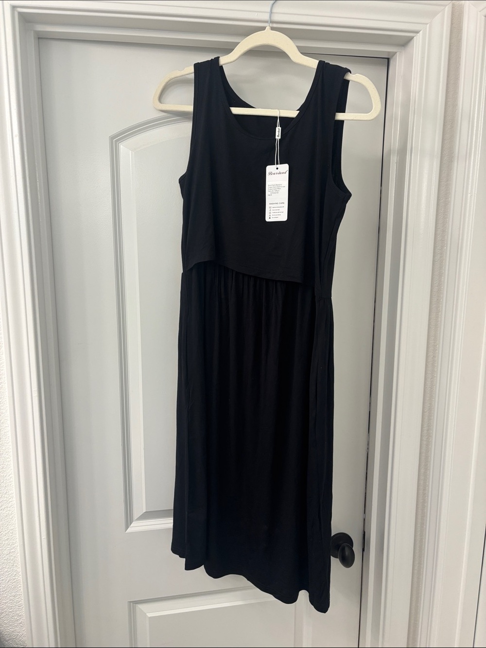 Bearsland Black Sleeveless Midi Dress